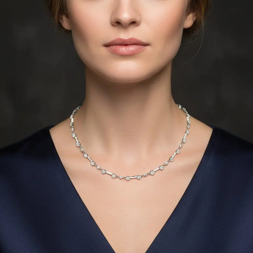 Zilveren Ster collier met zirkonia stenen  Victoria Valenza