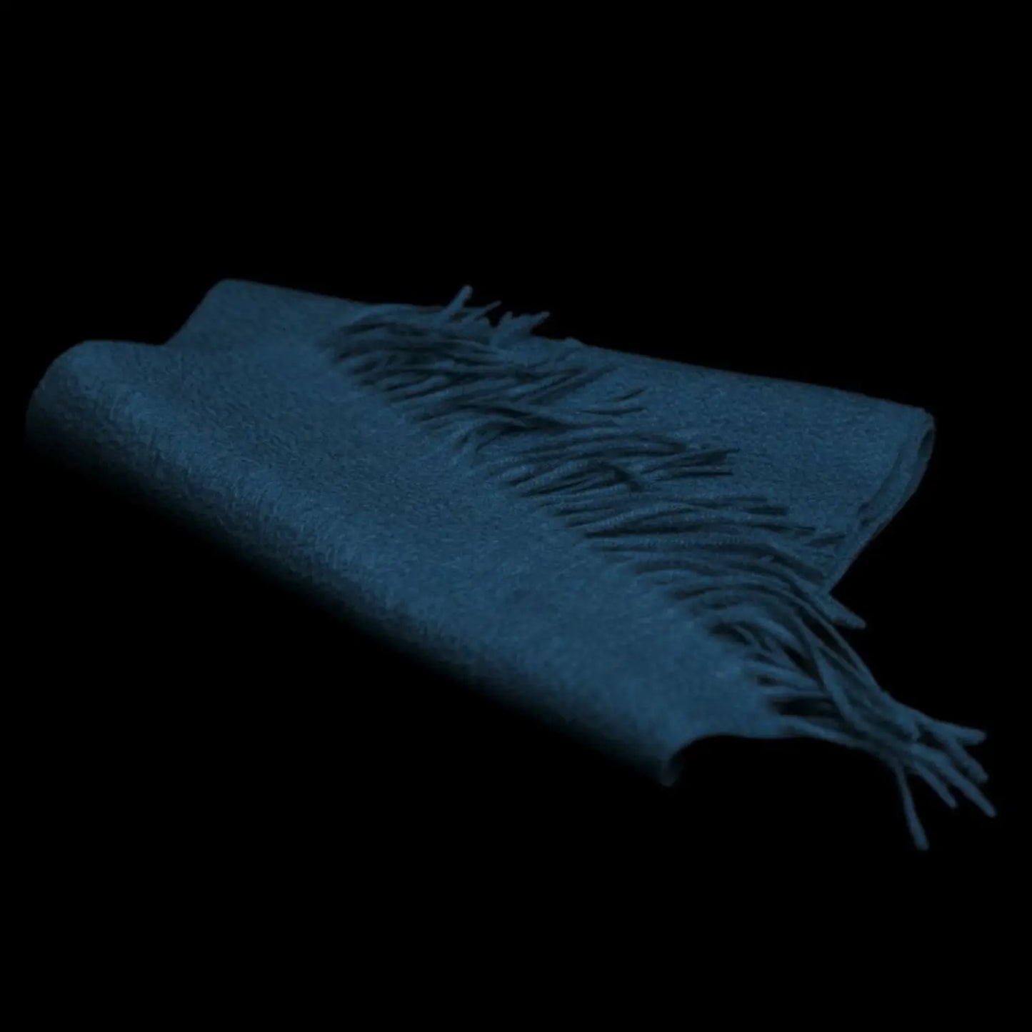 Violetblauwe 100% cashmere sjaal met franjes – luxe zachte kasjmier dames sjaal