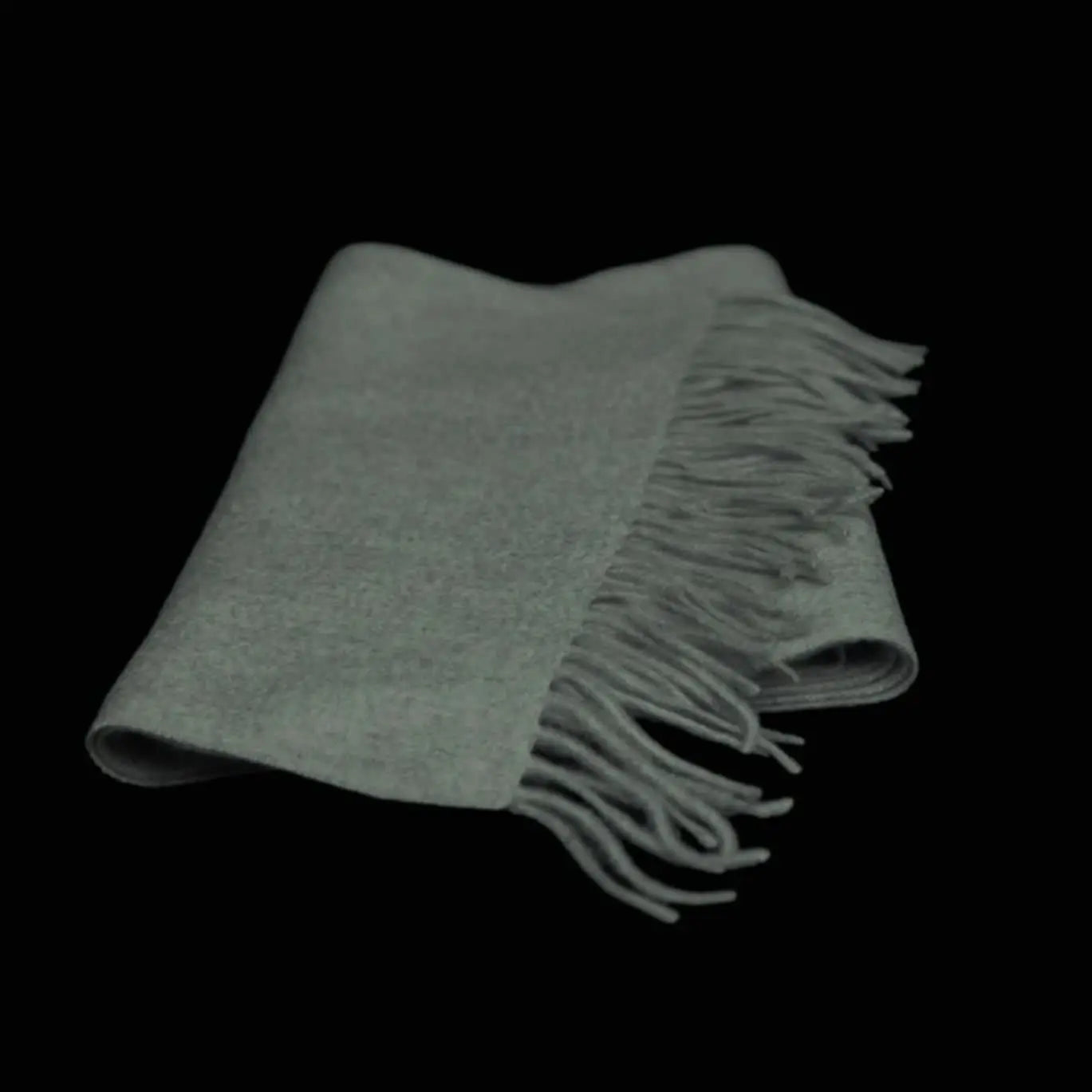 Agaatgrijze cashmere sjaal op paspop – elegante luxe dames sjaal met franjes