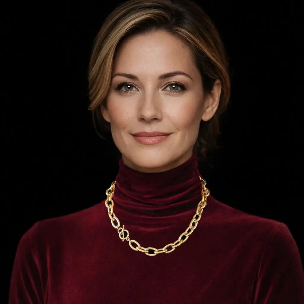 Goudkleurig RVS ovaal jasseron collier