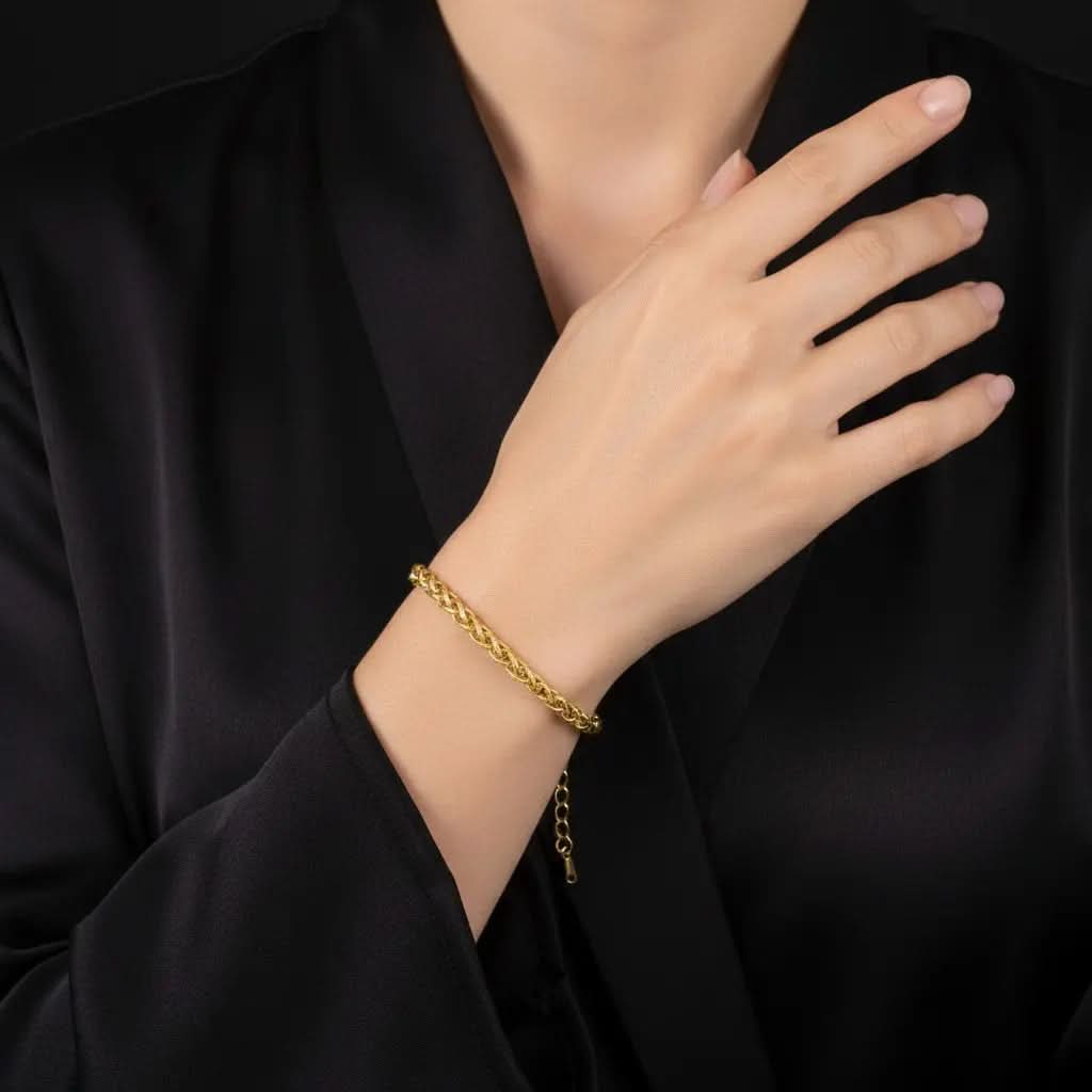 Goudkleurige RVS vossenstaart armband