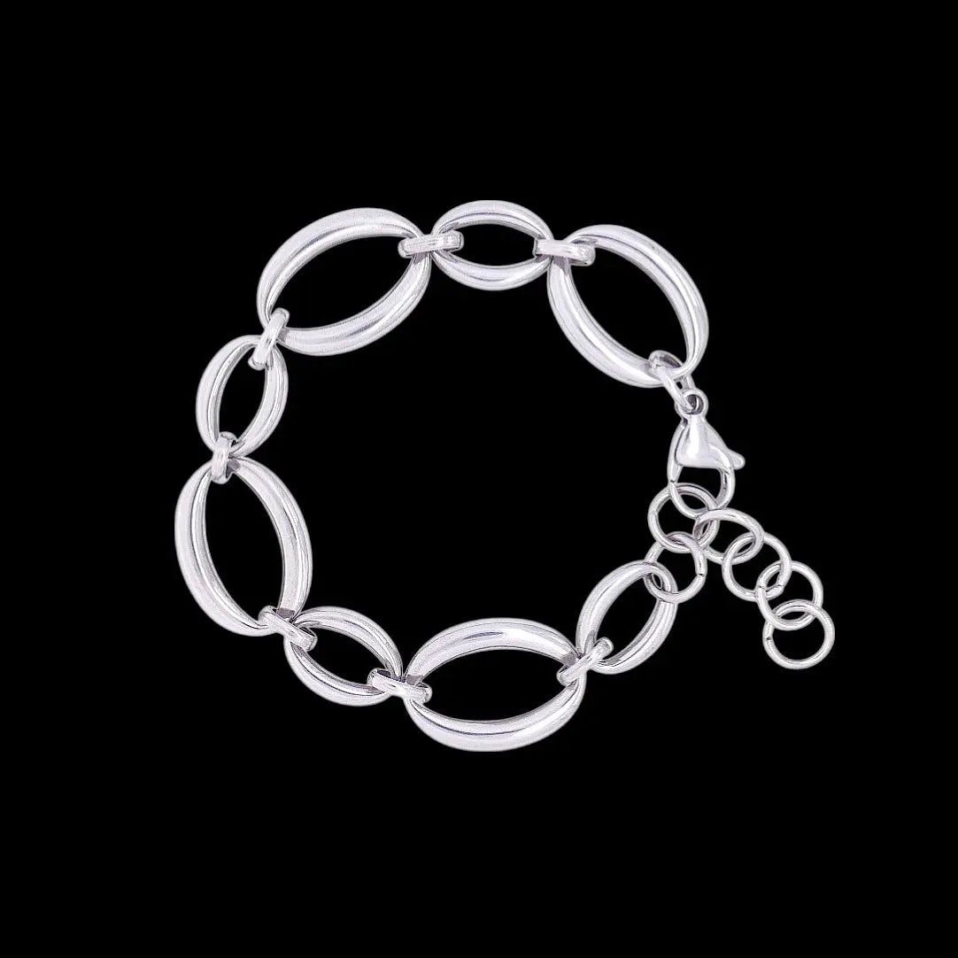 RVS platte ovale schakels armband