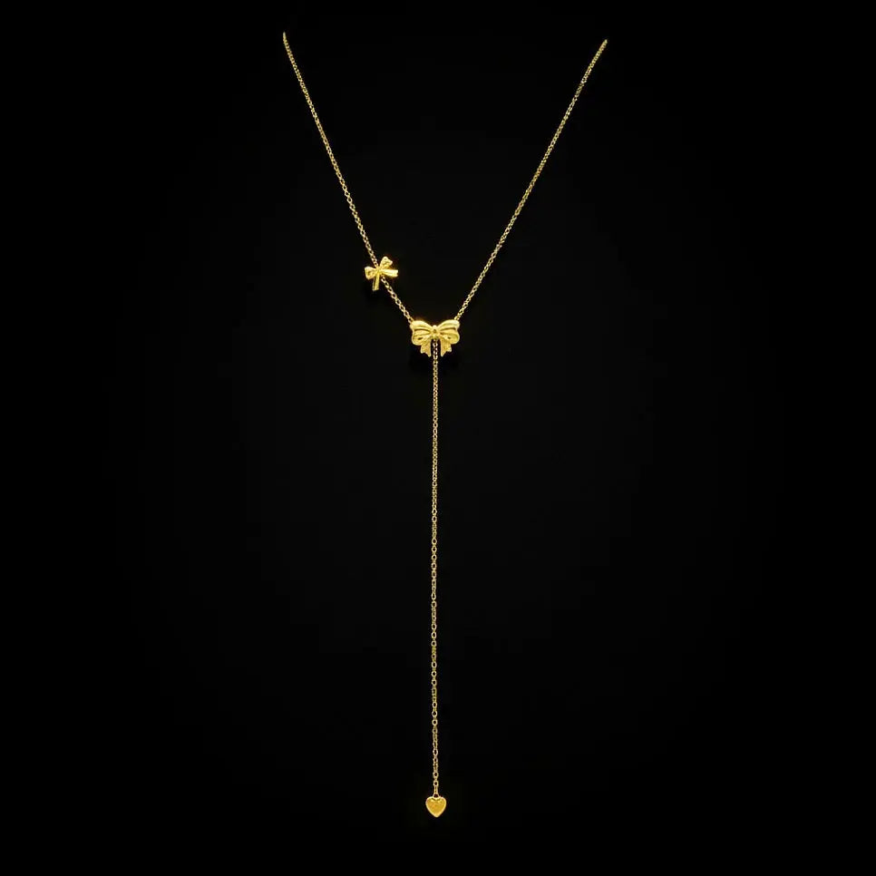 Goudkleurige Y-Collier met Vlinder Motieven