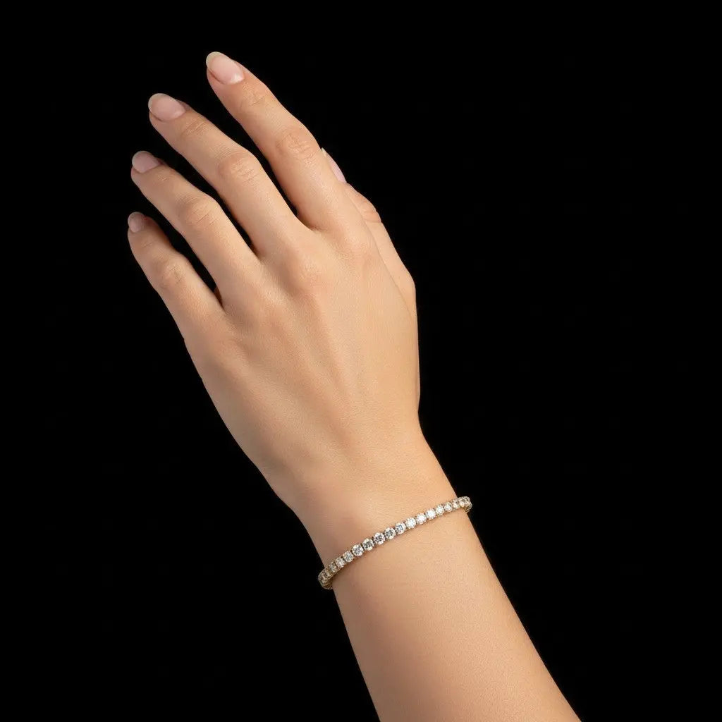 Goudkleurige Tennisarmband met Zirkonia Stenen