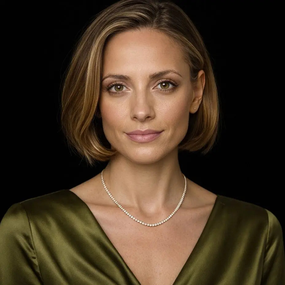 Goudkleurig RVS tenniscollier met zirkonia stenen 3 mm