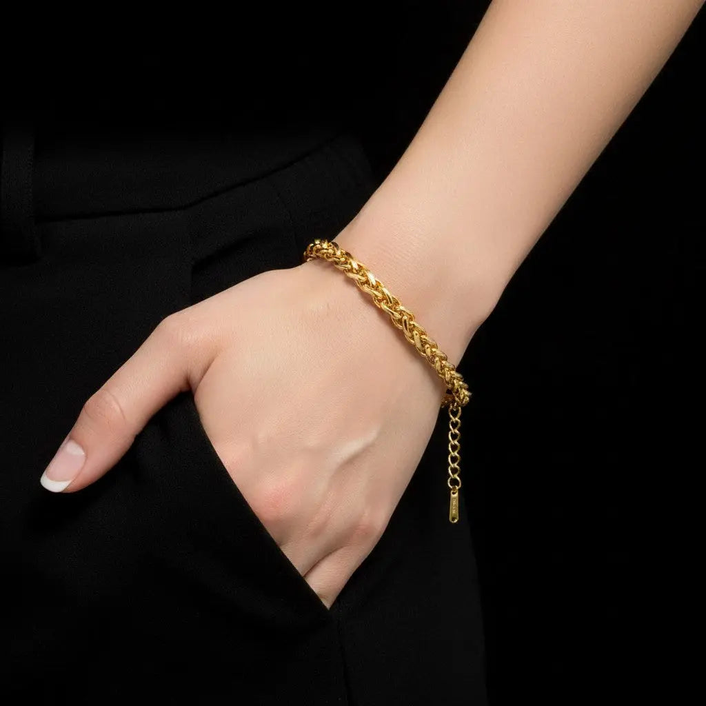 Goudkleurige RVS vossenstaart armband 5.5 mm