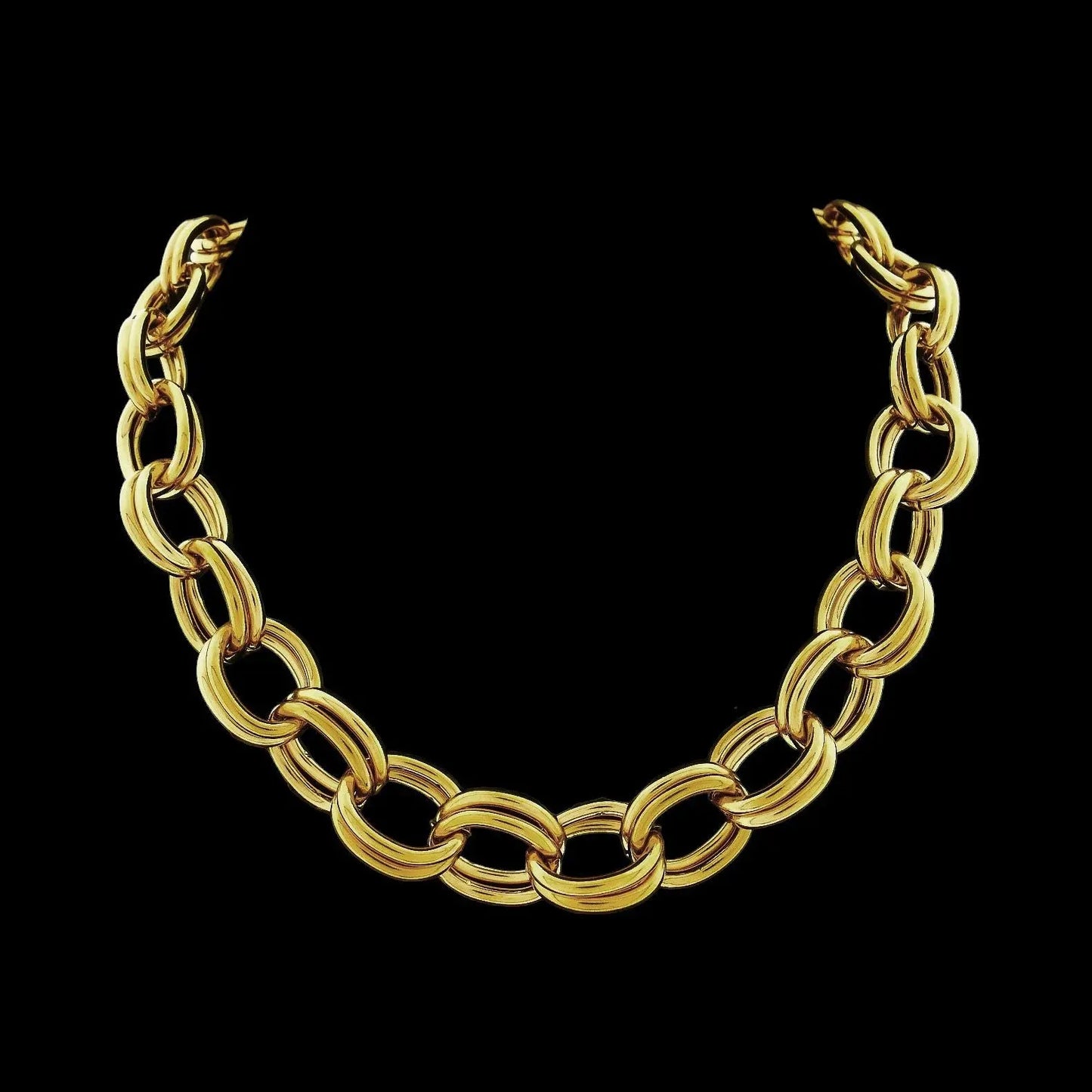 Goudkleurig RVS dubbel jasseron collier