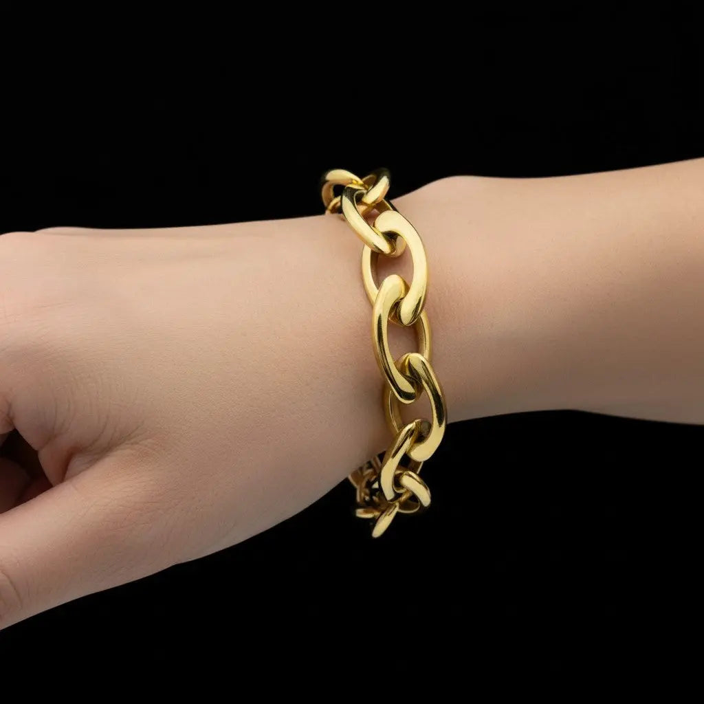 Goudkleurige RVS markies armband