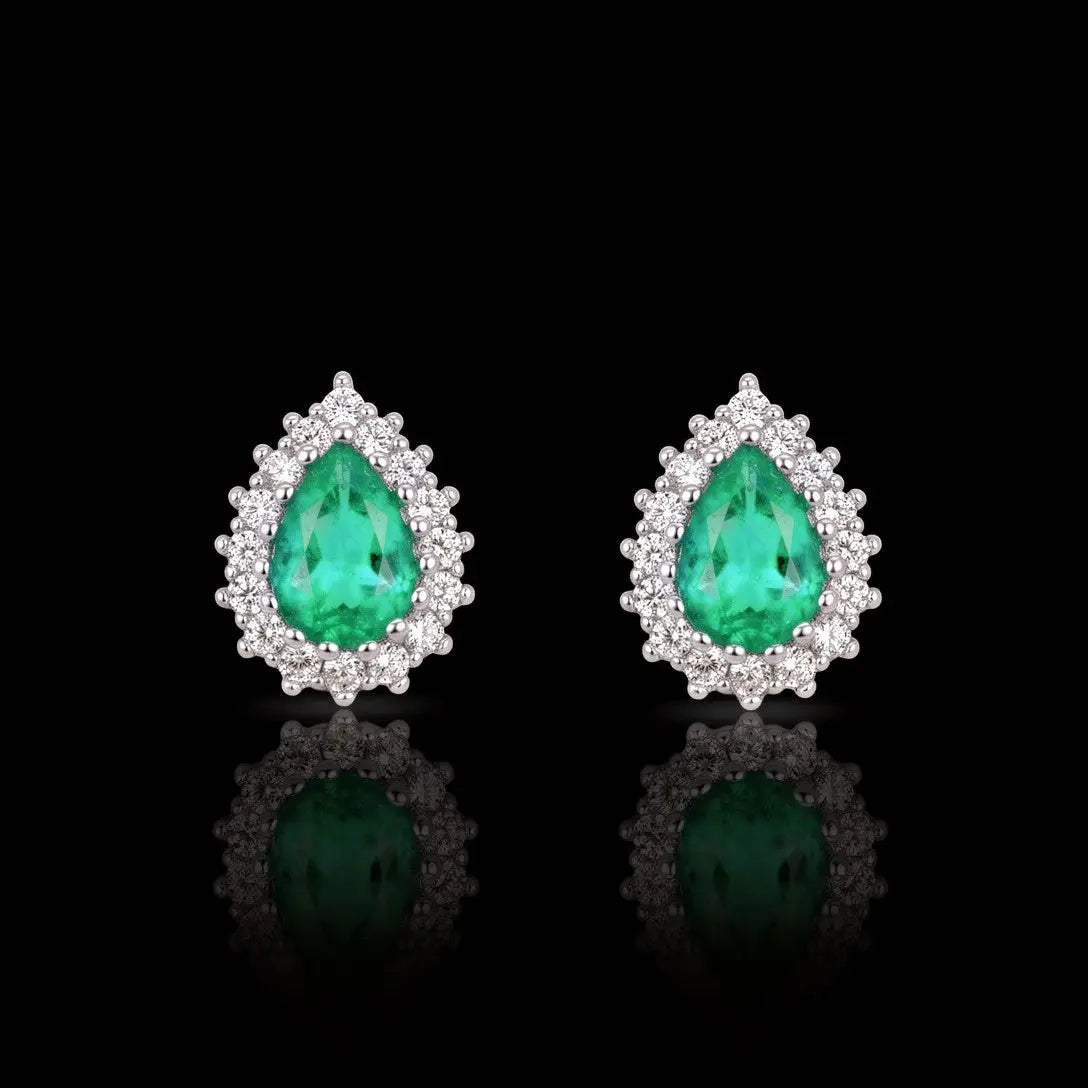 925 Sterling Zilveren Entourage Oorbellen met Paraibakleurige Zirkonia Stenen