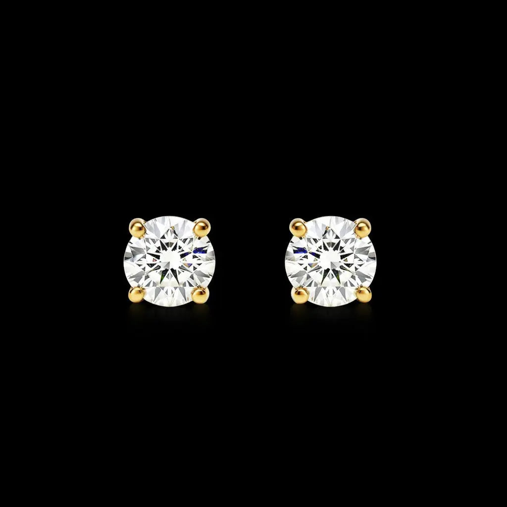 925 Sterling Vergulde Solitair Oorbellen met Zirkonia Stenen