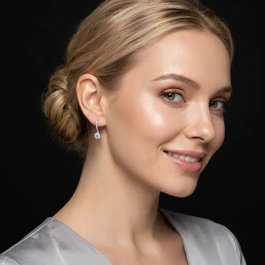 Lara oorbellen van 925 sterling zilver met zirkonia stenen