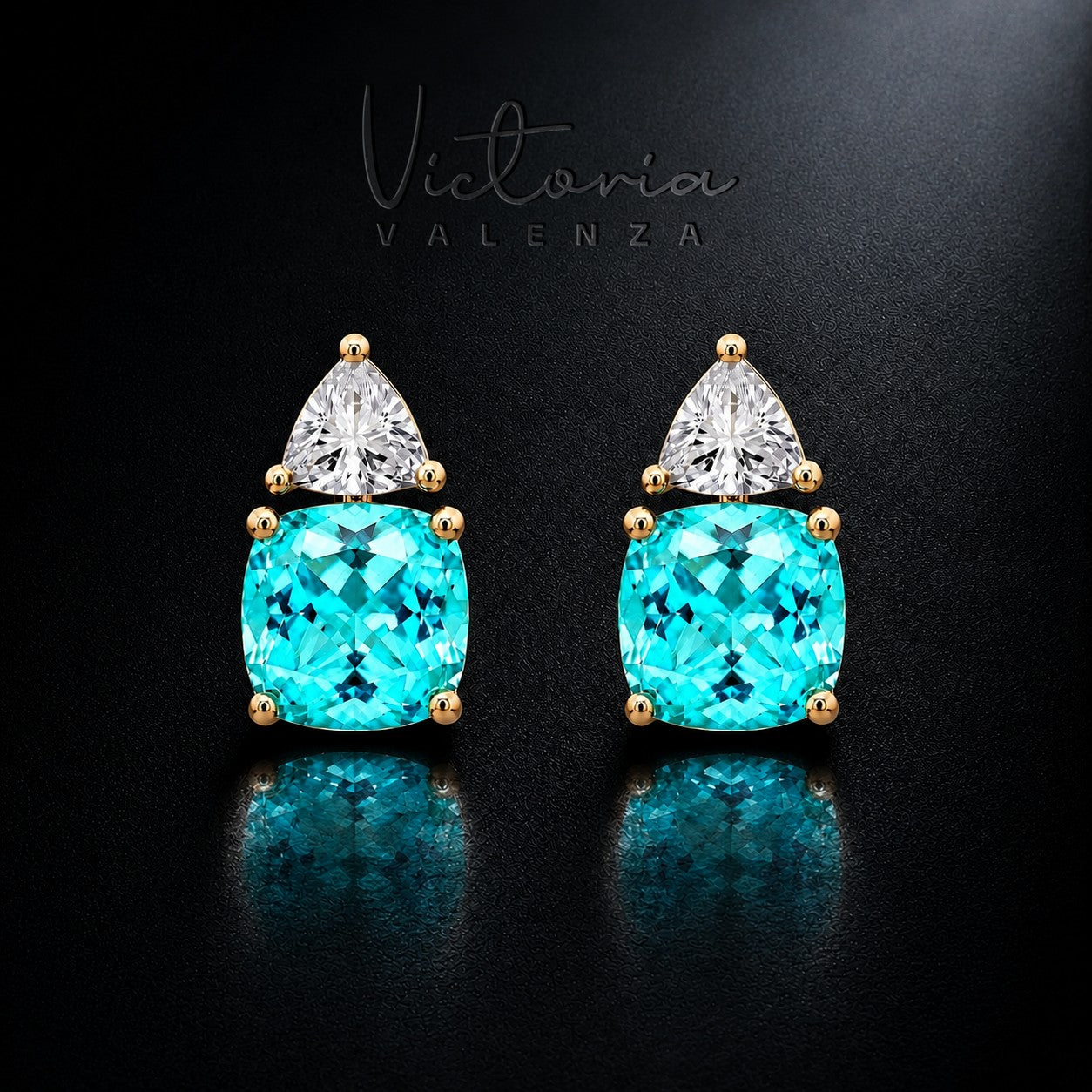 Vergulde 925 Sterling Zilveren Victoria Oorbellen met Topaaskleurige Zirkonia Stenen | Victoria Valenza