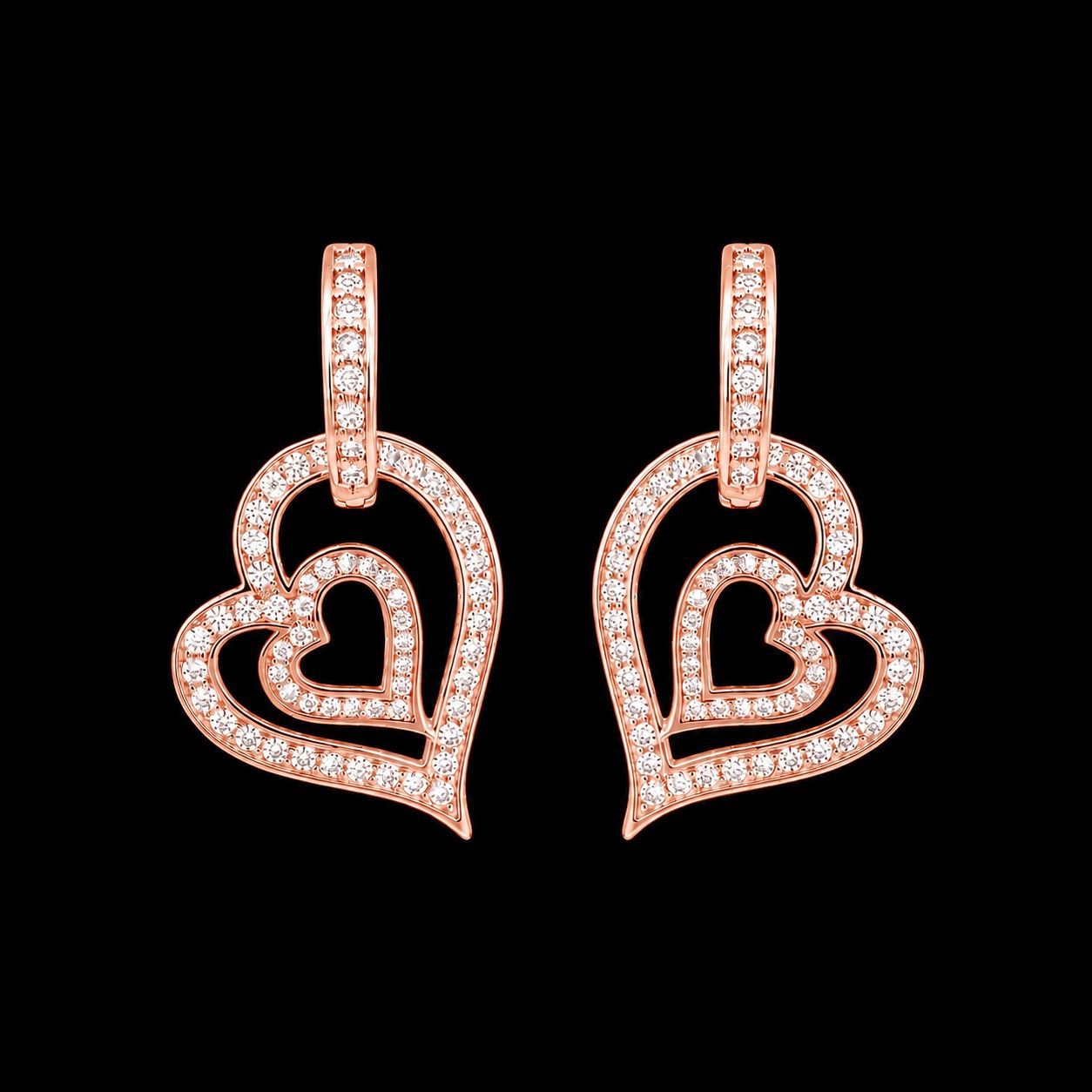 Roségoud Vergulde Amore Oorbellen met Zirkonia Stenen | Victoria Valenza