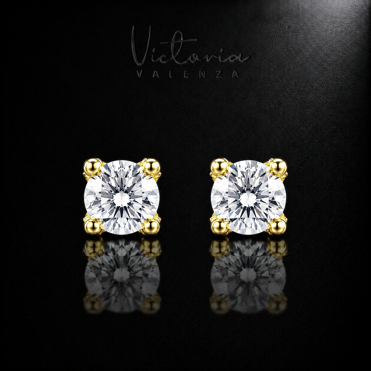 Vergulde 925 Sterling Zilveren Luce Oorbellen met Zirkonia Stenen | Victoria Valenza