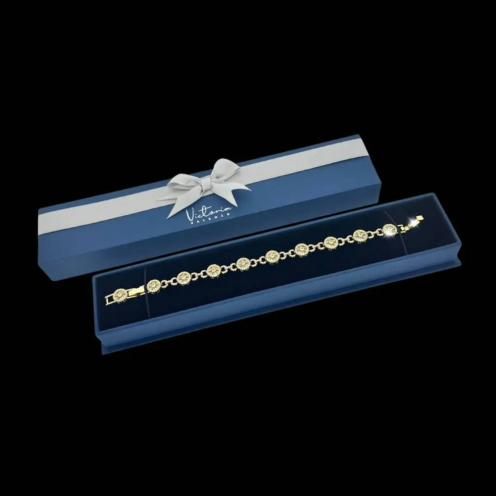 
                      
                        Goudkleurige armband met zirkonia stenen  Victoria Valenza
                      
                    