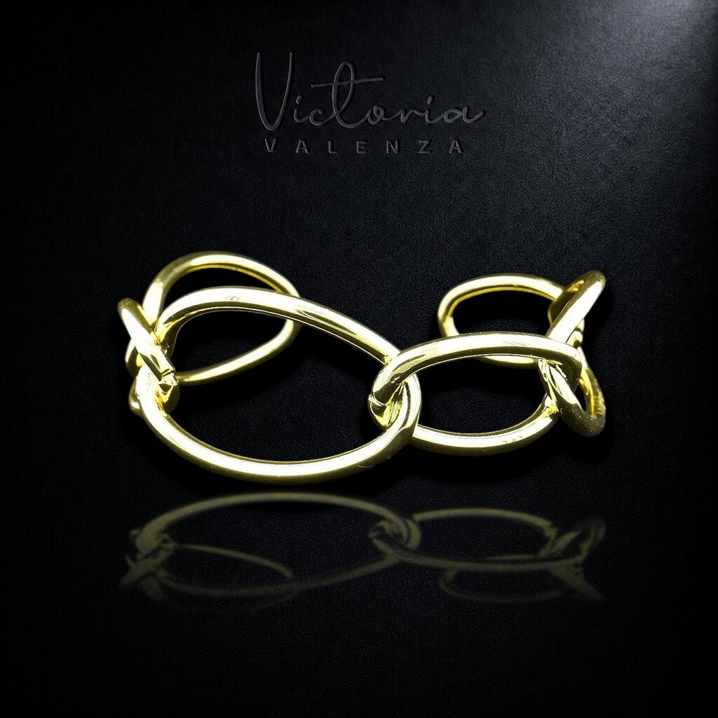 Goudkleurige Ovale Open Design Armband | Victoria Valenza
