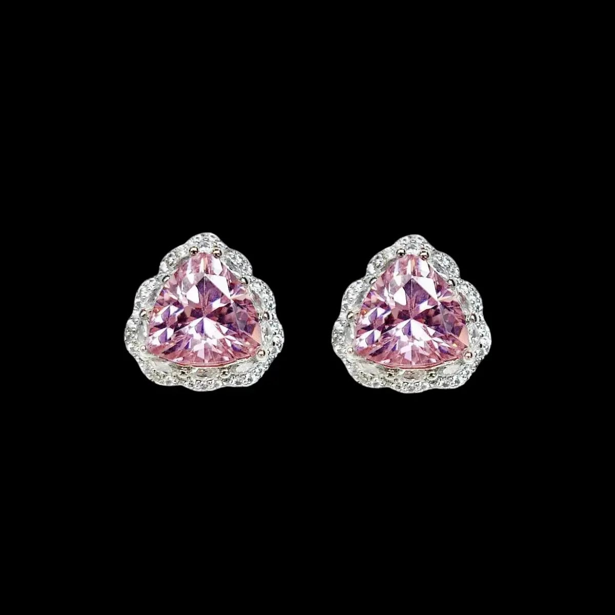 925 Sterling Zilveren Oorbellen met Roze Zirkonia Stenen | Victoria Valenza