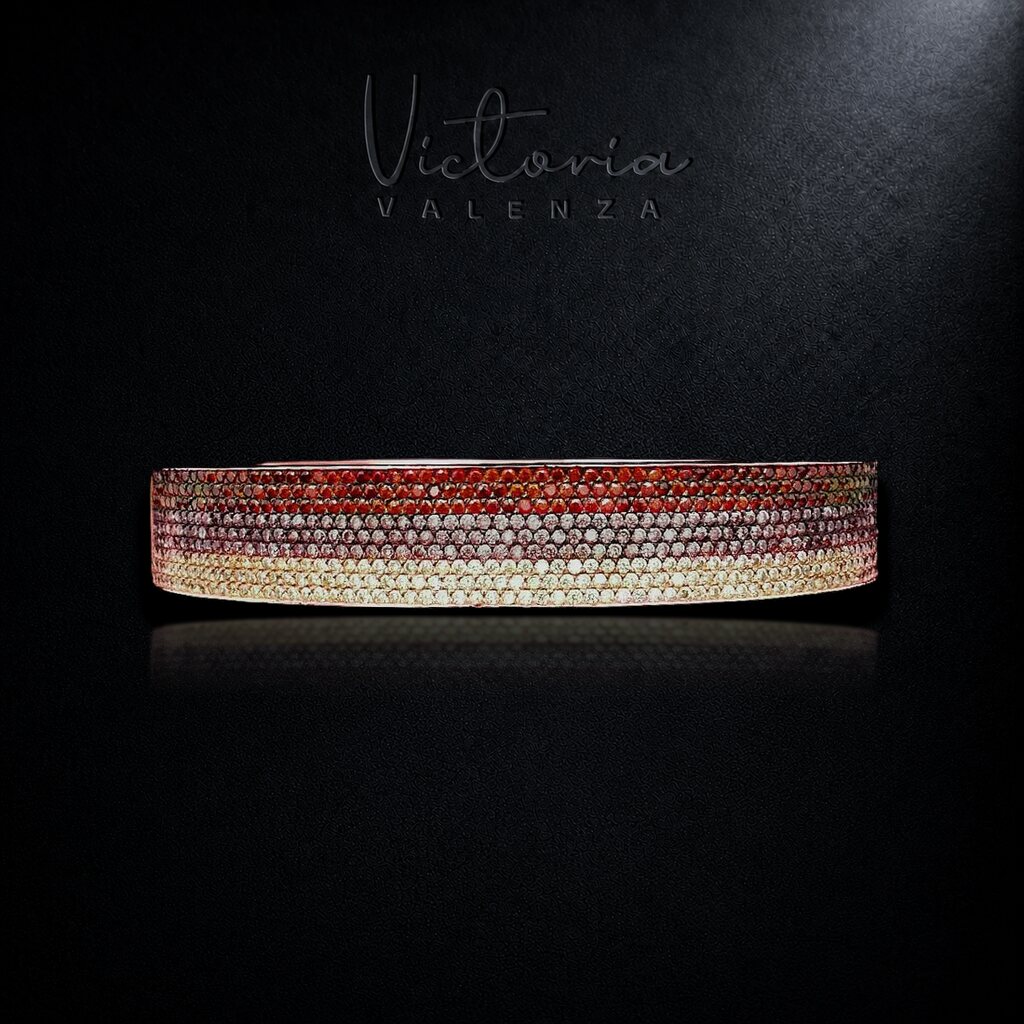 925 sterling roségoud vergulde zilveren armband met zirkonia stenen | Victoria Valenza