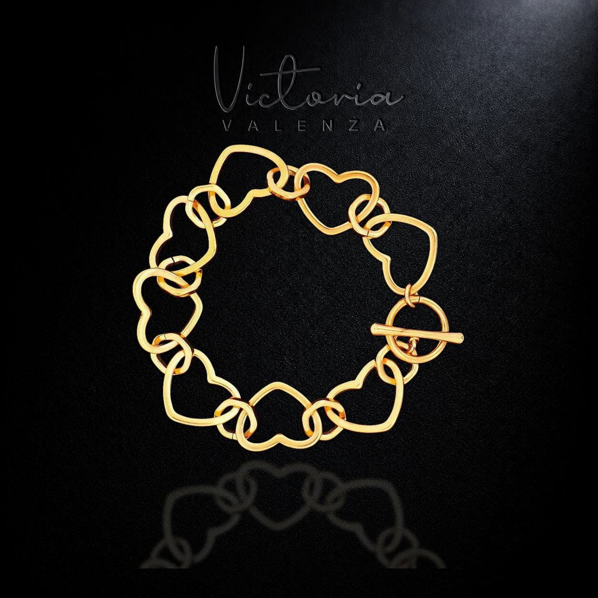 Goudkleurige hartjes armband | Victoria Valenza