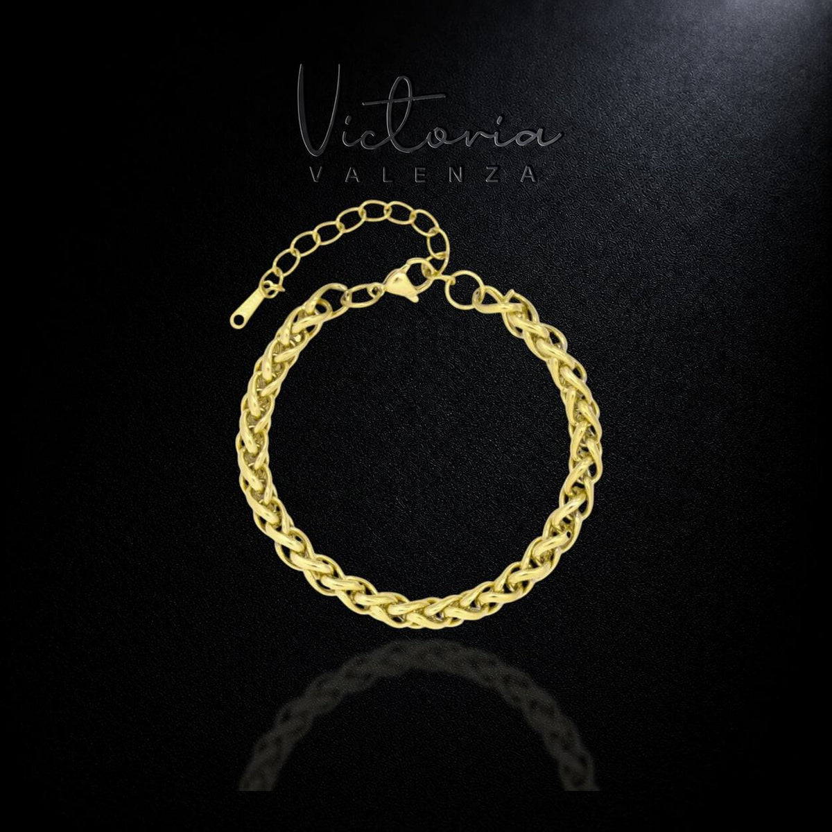 Goudkleurige vossenstaart armband met karabijnslot 6 mm | Victoria Valenza