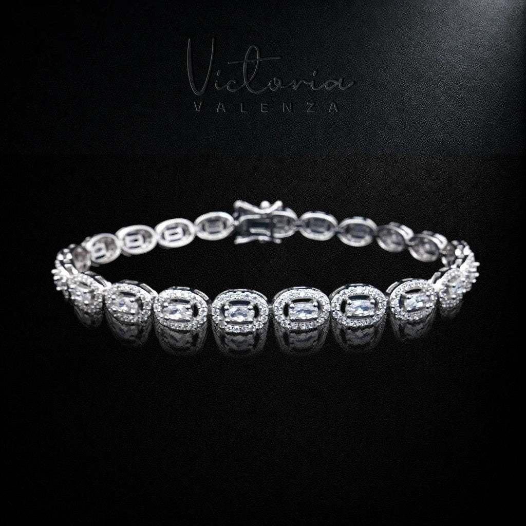 925 Sterling Zilveren Tennisarmband met Ovale Zirkonia Stenen | Victoria Valenza