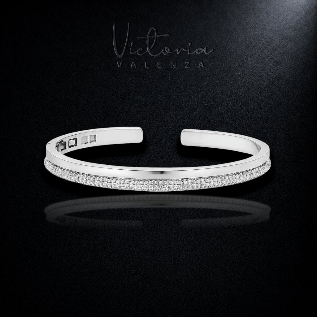 Zilverkleurige Armband met Zirkonia Stenen | Victoria Valenza