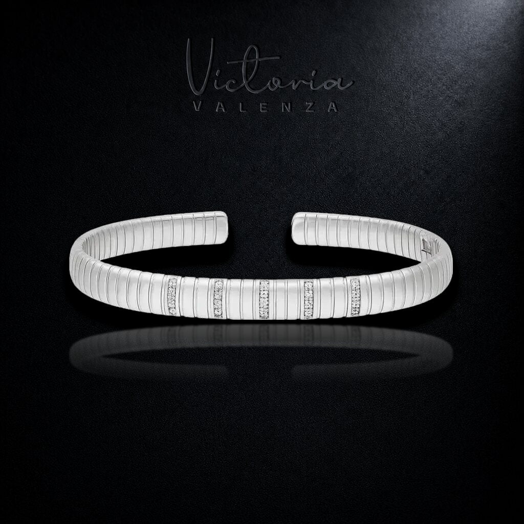 Zilverkleurige Armband met Zirkonia Stenen | Victoria Valenza